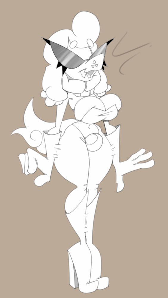 my sona Dizzy in her elnina from Deltarune form, further transformed into a bimbo like doll 