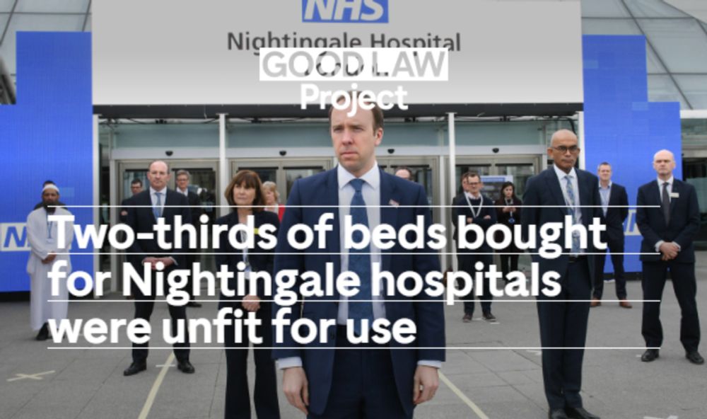 Two-thirds of beds bought for Nightingale hospitals were unfit for use - Good Law Project