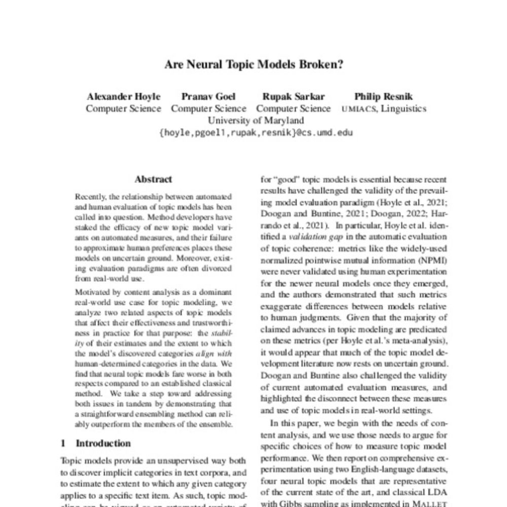Are Neural Topic Models Broken?