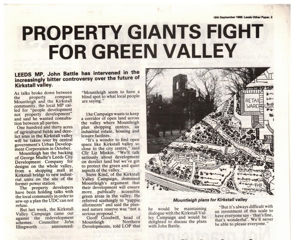 Leeds Other Paper story from LOP 548 headlined: Property giants fight for green valley