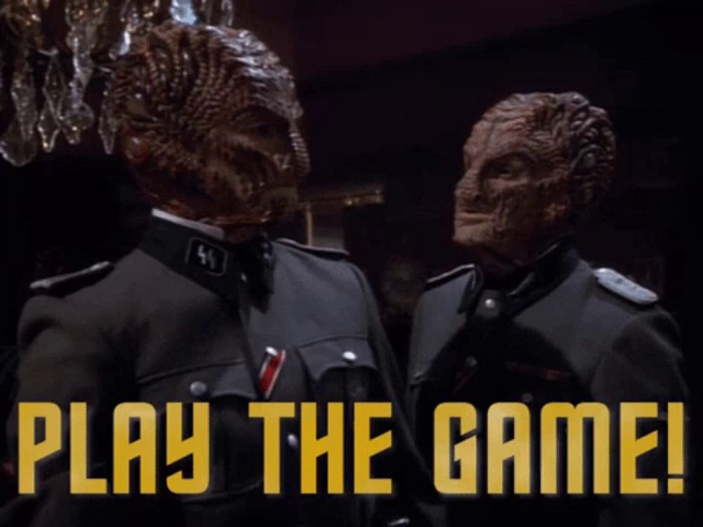 two soldiers standing next to each other with the words play the game written below them