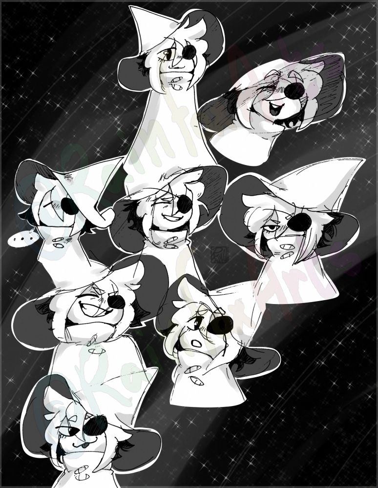 Several doodle of Siffrin from "In Stars and Time".