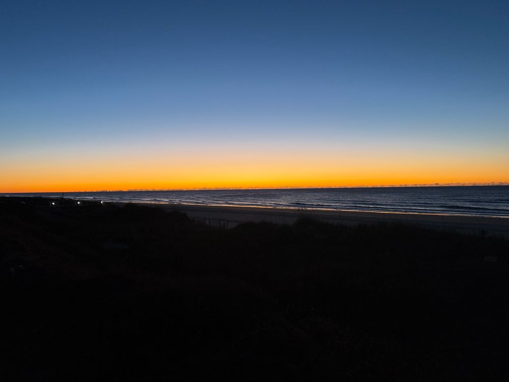 Sunrise over the water from Ocean Isle Beach NC