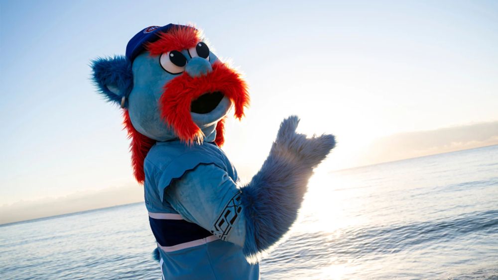 METAL!, a blue mascot with orange hair and handlebar mustache. He was the secondary mascot for the Canadiens when they introduced their Expos-inspired Reverse Retro jerseys in 2023.