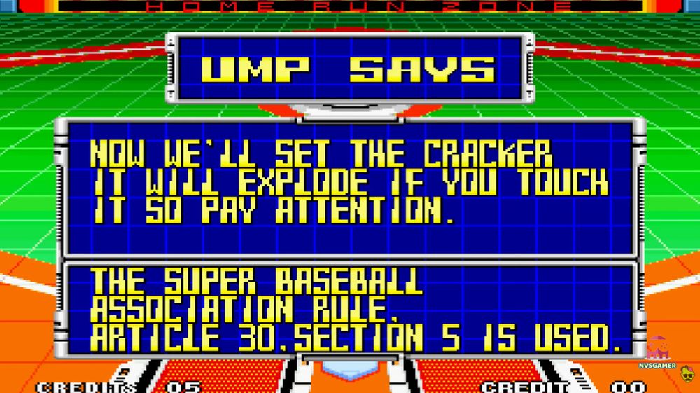 A still from Super Baseball 2020 on the Neo Geo AES explaining the rule that allows landmines (called "crackers" in the game) onto the field:

"UMP SAYS

Now we'll set the cracker
It will explode if you touch
it so pay attention.

The Super Baseball
Association Rule,
Article 30, Section 5 is used."