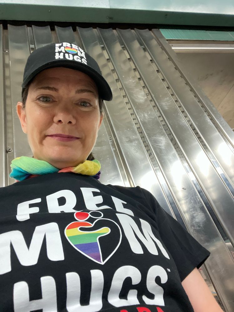 Me with a Free Mom Hugs T-shirt 