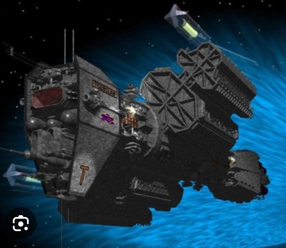 An Omega Destroyer from Babylon 5 - complete with rotating parts - all the B5 ships are great