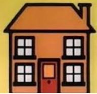 An Orange House with a Red Door - the emblem of the Play School kids TV show for the BBC