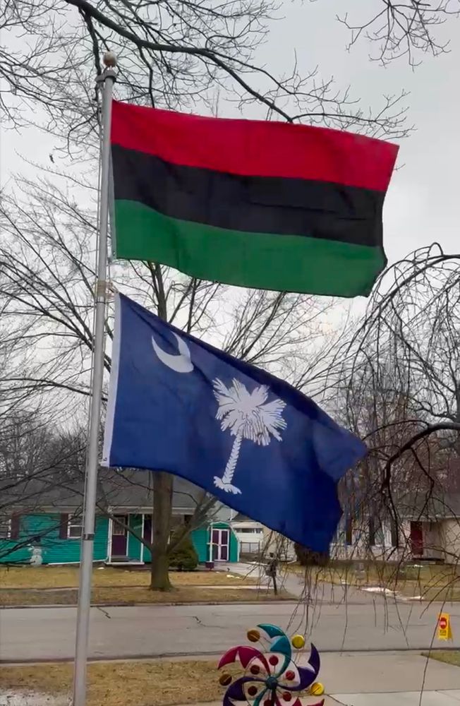 Pan-African and South Carolina flags