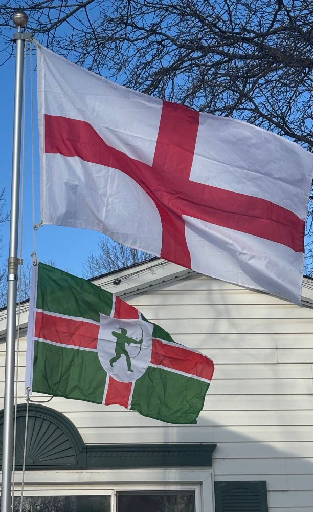 Flags of England and Nottinghamshire.

