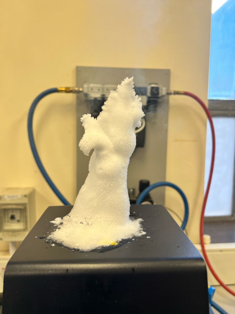 Column of ice built up on DMA instrument exhaust.