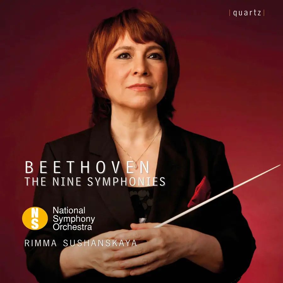 Album cover for Beethoven Nine Symphonies. National Symphony Orchestra, Rimma Sushanskaya, Jennifer Davis (soprano), Bethany Horak-Hallet (contralto), Sam Furness (tenor), Stephen Loges (baritone). Quartz QTZ2170.

https://www.prestomusic.com/classical/products/9782129--beethoven-nine-symphonies