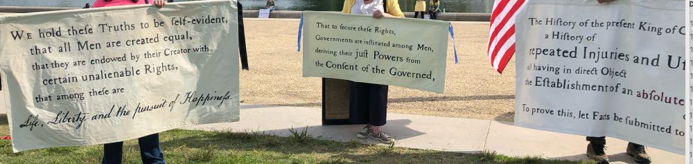 The Declaration of Independence on banners