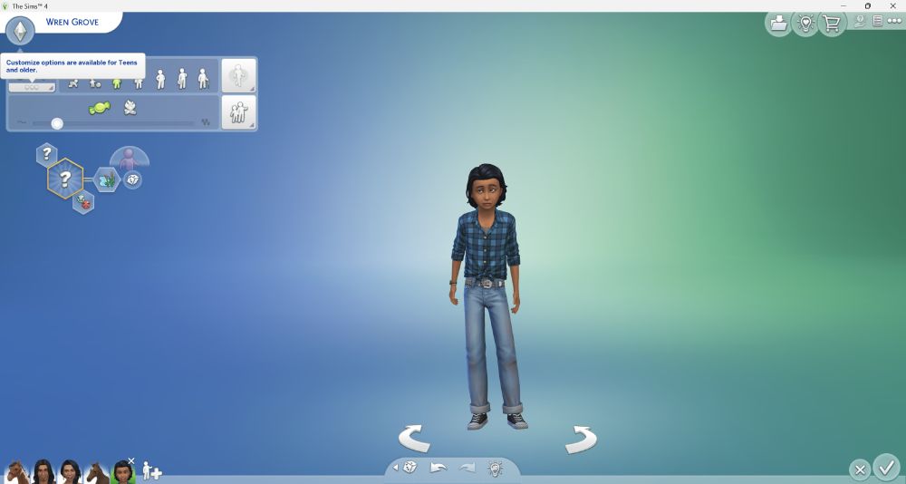 Wren Grove, who starts in the game as a child.