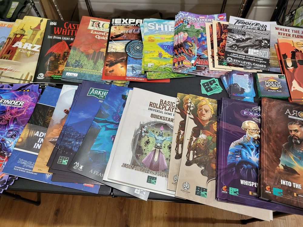 Free RPG Day 2025, featuring a haul of Grim Hollow 5e products and a fine selection of indies.