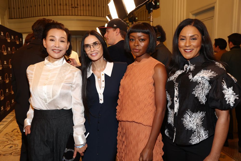 Joan Chen, Demi Moore, Danielle Deadwyler and Brenda Robinson attend the 2025 Film Independent Spirit Awards Nominee Brunch at Hotel Casa Del Mar