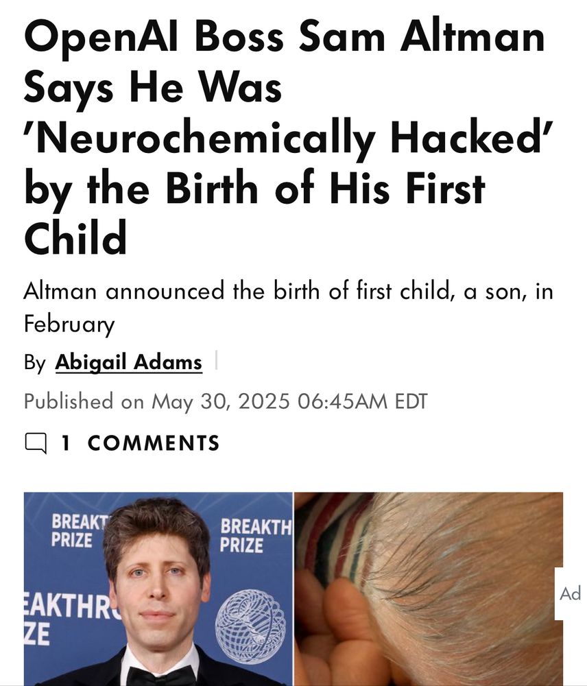 Sam Altman says he was “neurochemically hacked” by the birth of his first child