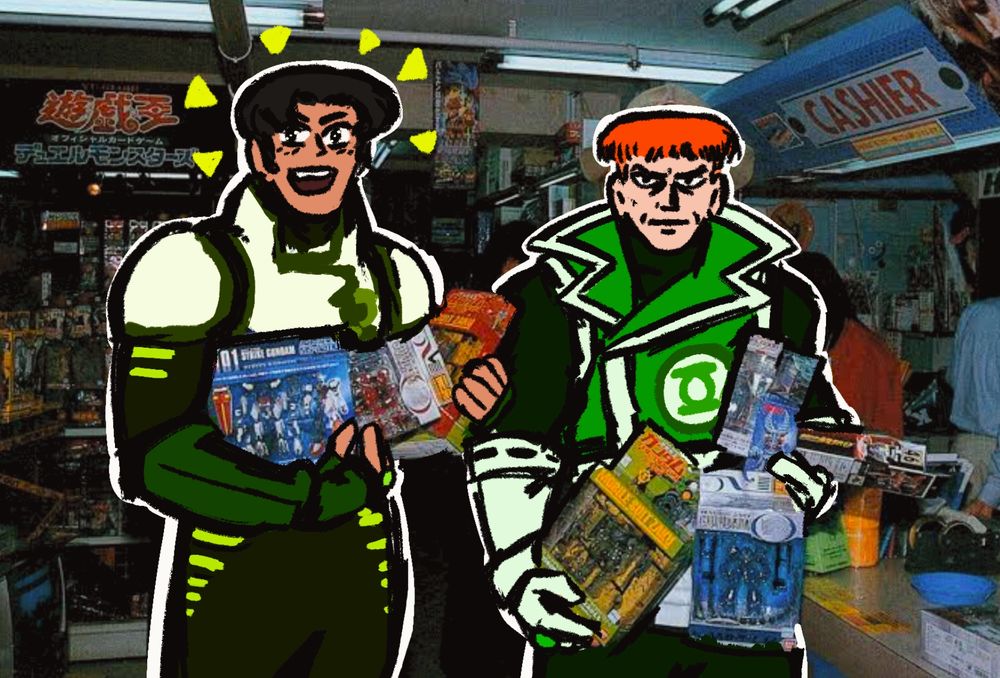 kyle rayner and guy gardner go to kinokuniya