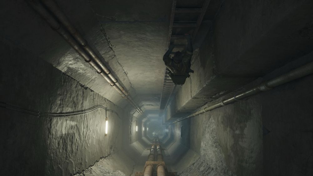 Une très longue échelle montée par snake dans mgs 3 delta
