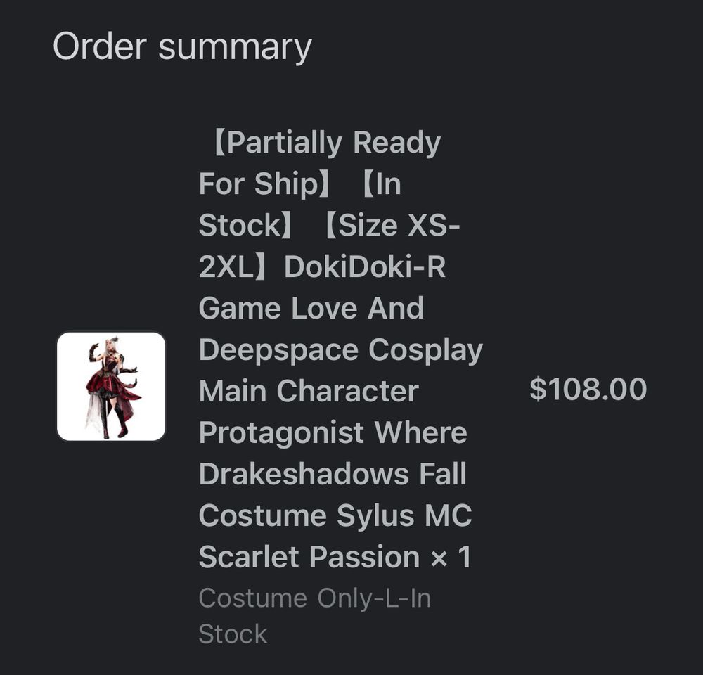 Love and Deepspace Cosplay MC Scarlet Passion dress