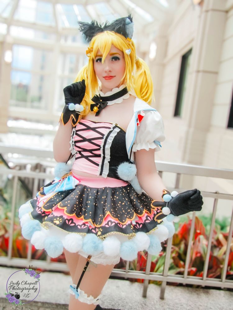 Eden as Eli Ayase from Love Live in Twintails outfit full body pose