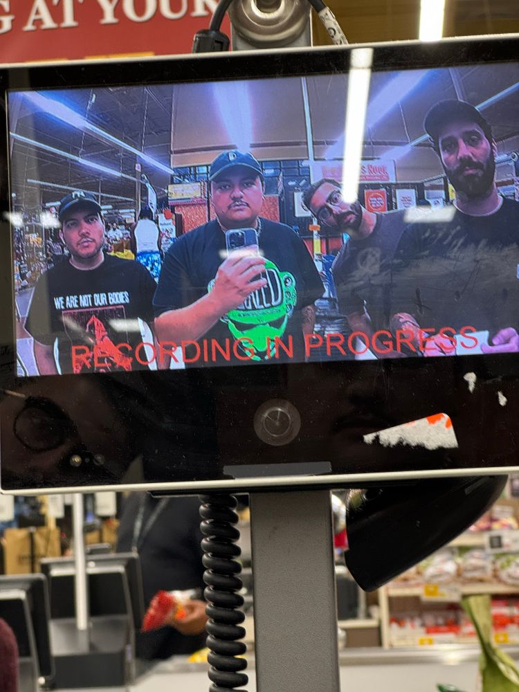 selfie taken in a self checkout camera
