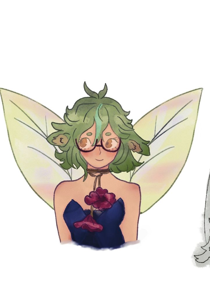 an fanart of the character Sucrose from genshin impact was a fairy!