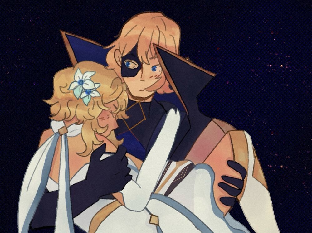 a close up of the same fanart