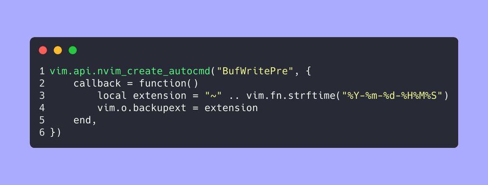 neovim config for time-based backups