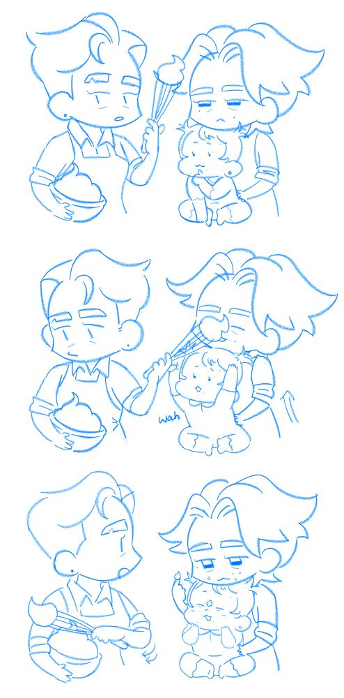 comic of jayvik with their kid eating whipped cream