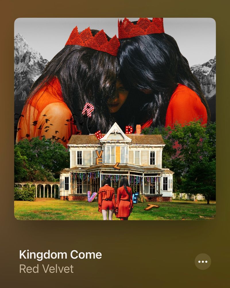 Album cover of a song titled “Kingdom Come” by Red Velvet