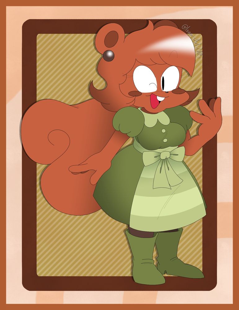 It's Mitzi's Mom; Meryl!

Just like Delia, I had a hard time figuring out how to make Delia feel New and not a rehash. I based her BG on one of the menu signs in the 'Acorn Ancors' location :)
