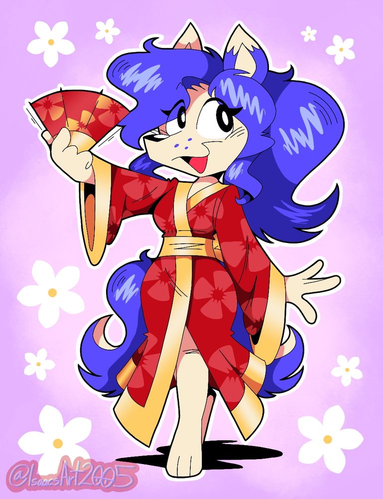 It's Chloe the Blue Kitsune! From Charbeanss!