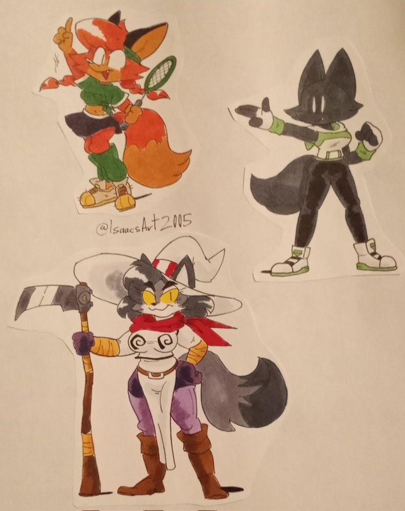 The Second Sheet, from Top to Bottom: Patricia "Patty" Mac Sionnach by Fox Popvli. Apid by Chonzo. Roxanne by Coudi.