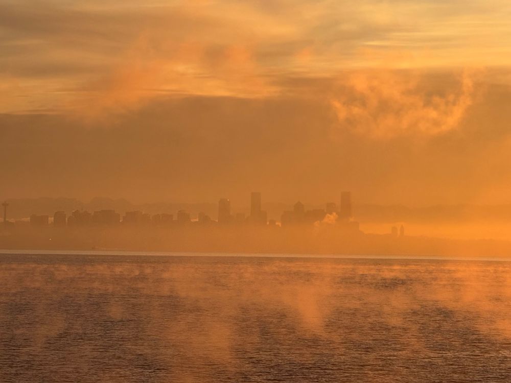Seattle under fog and sunlight