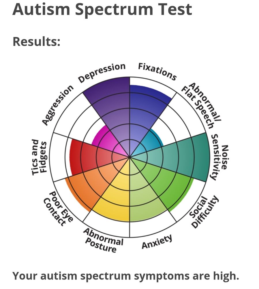 Autism Spectrum Test results: tism detected, maybe,