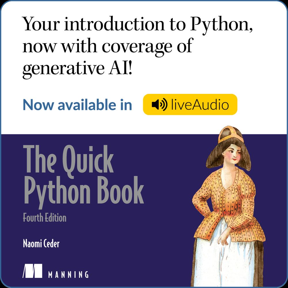 Quick Python Book, 4th Ed, now available in audio format.