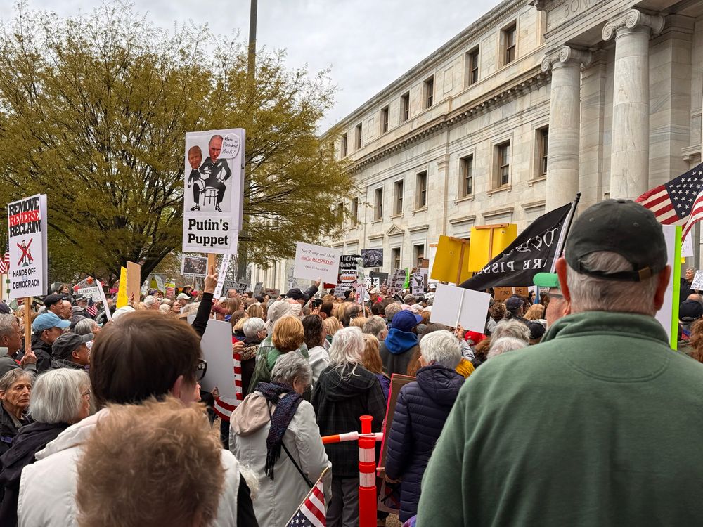 Crowd at hands off rally