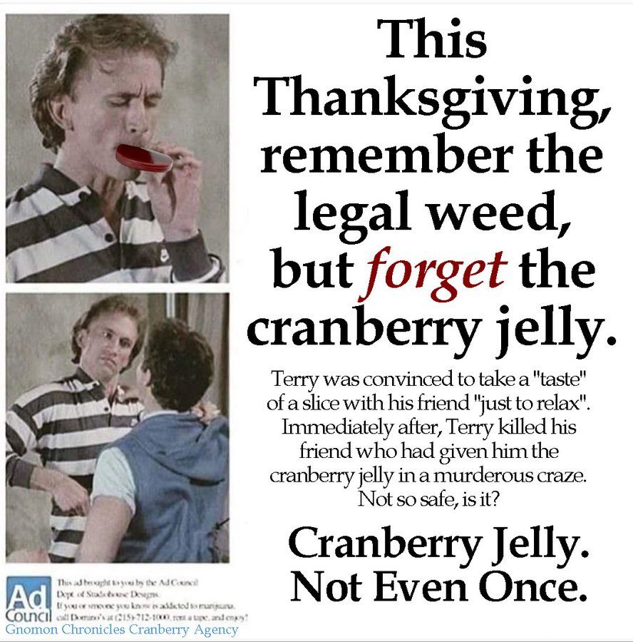 #GnomonPharma
"Cranberry Madness" (2023)

American exploitation film about cranberry jelly, revolving around the melodramatic events that ensue when high school students are lured by pushers to try cranberry jelly slices, leading to a murderous craze.

https://gnomonchronicles.com/wiki/Cranberry_Madness
