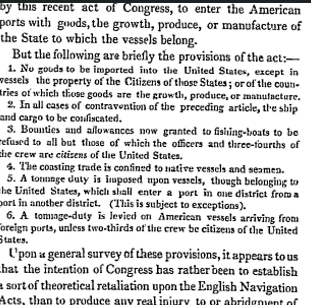 London newspaper describing American tariffs aimed at them. Warns that it will retaliate