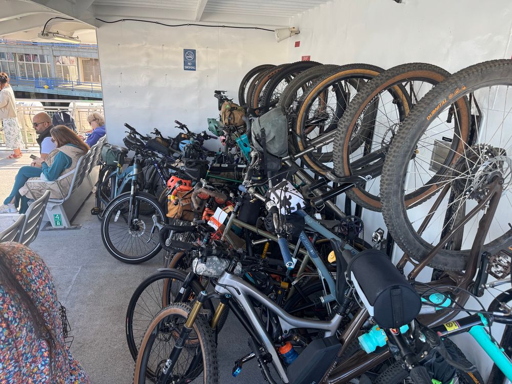 packing as many bikes as possible onto the larkspur ferry