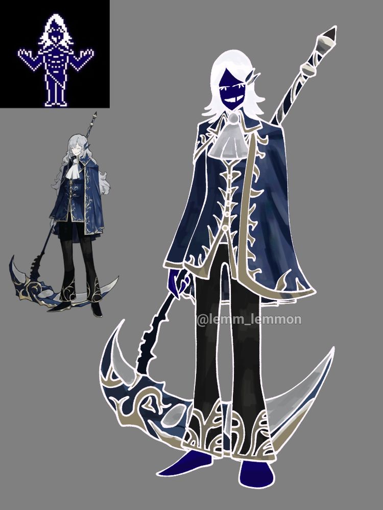 Drawing of Rouxls Kaard from deltarune in Argalia costume(the character from library of ruina)