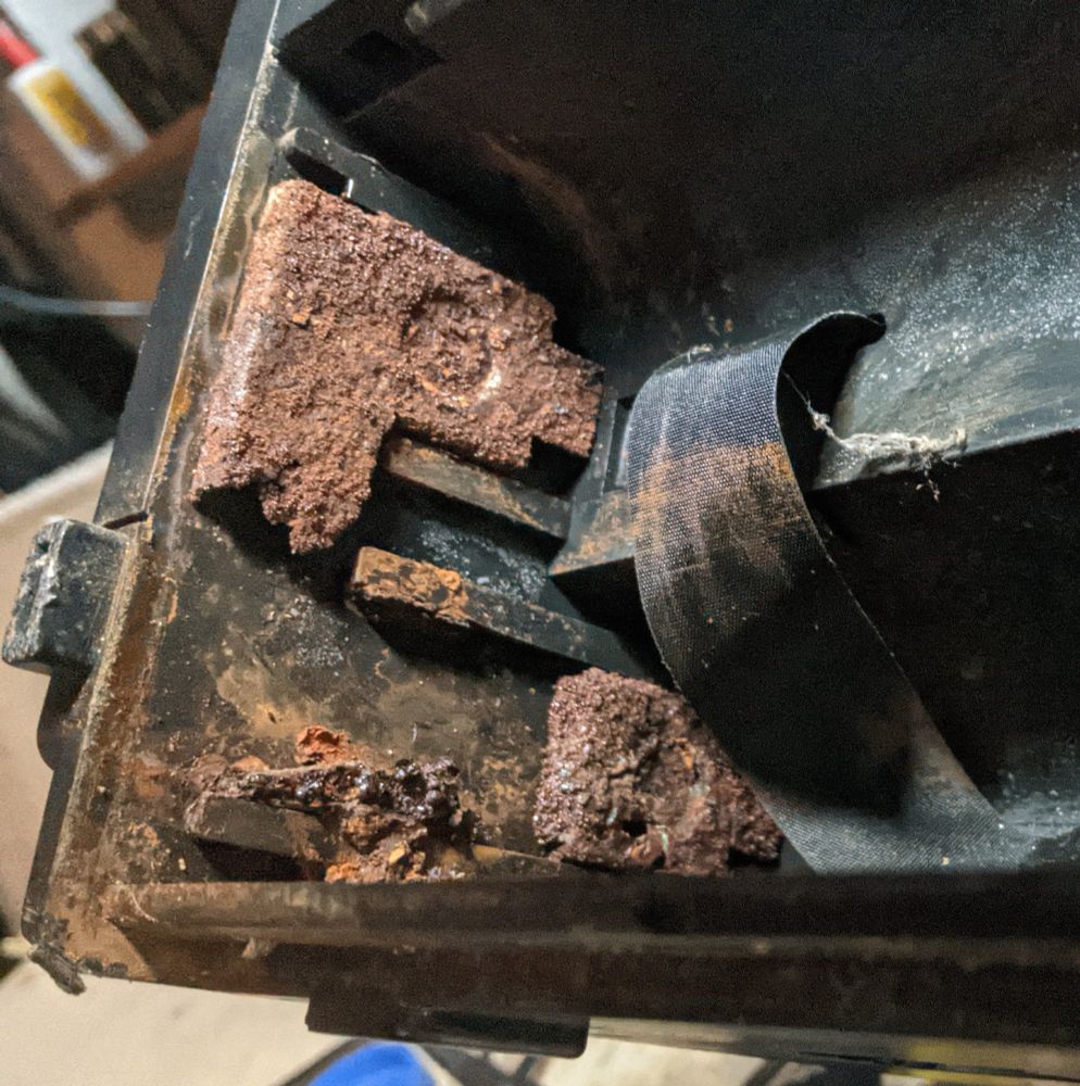 battery compartment parts that are crusted in rust that looks like it was stored in davy jones's locker