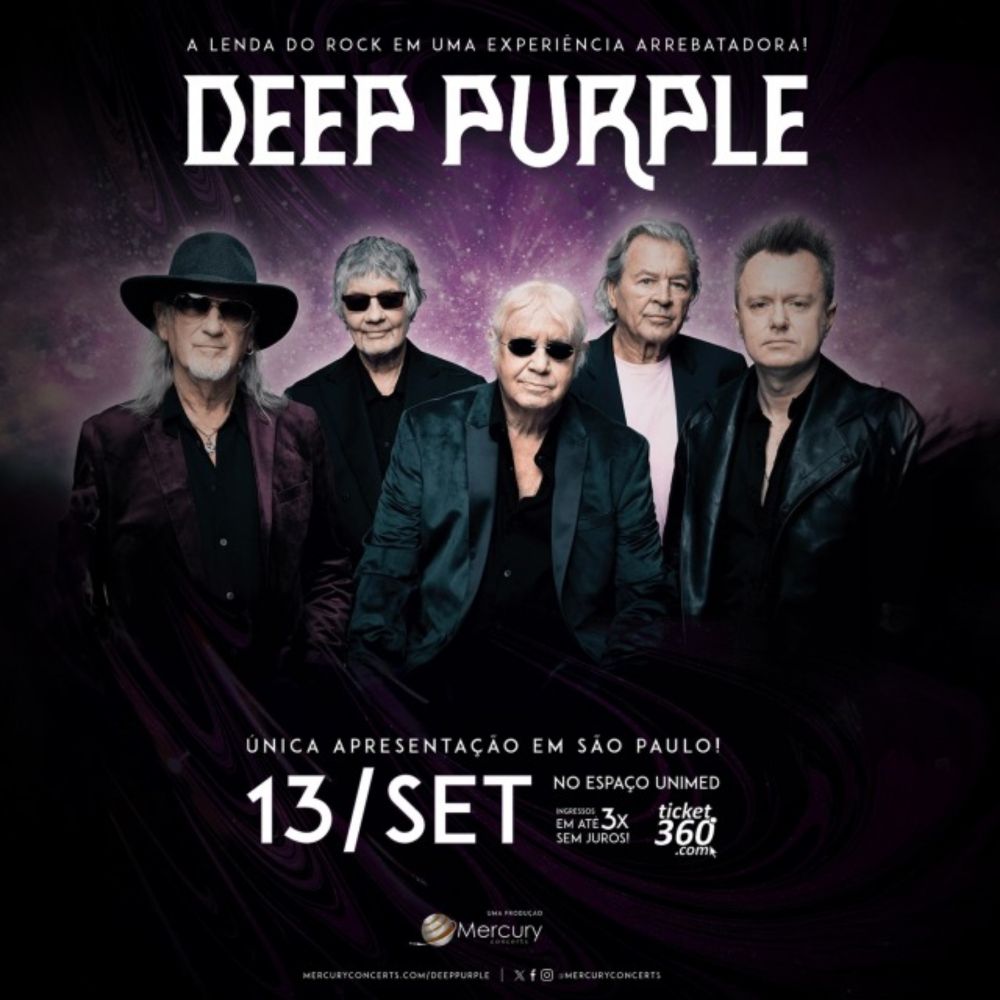 Deep Purple confirma volta a São Paulo em setembro para show no Espaço Unimed