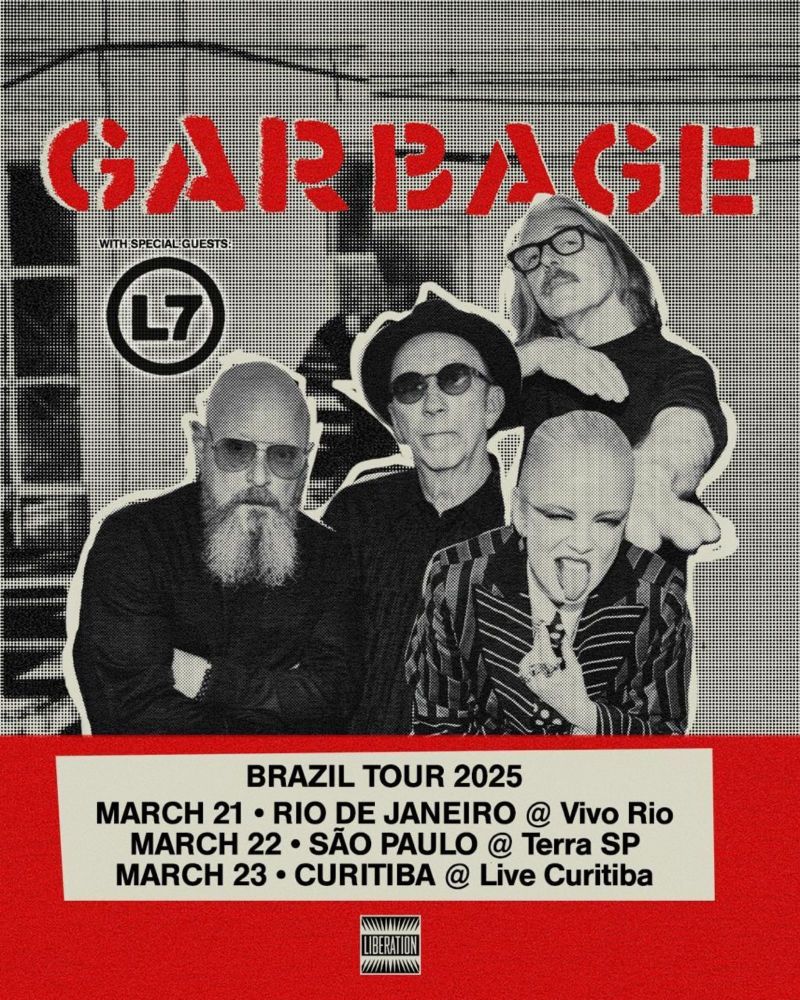 Garbage e L7 voltam juntos ao Brasil em março de 2025 para shows no Rio, SP e Curitiba