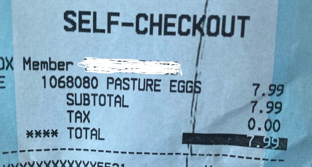 A section of a Costco receipt for one item: a pack of two dozen eggs