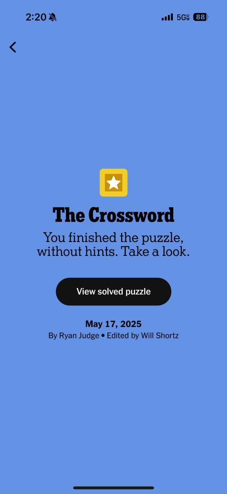 my nyt crossword