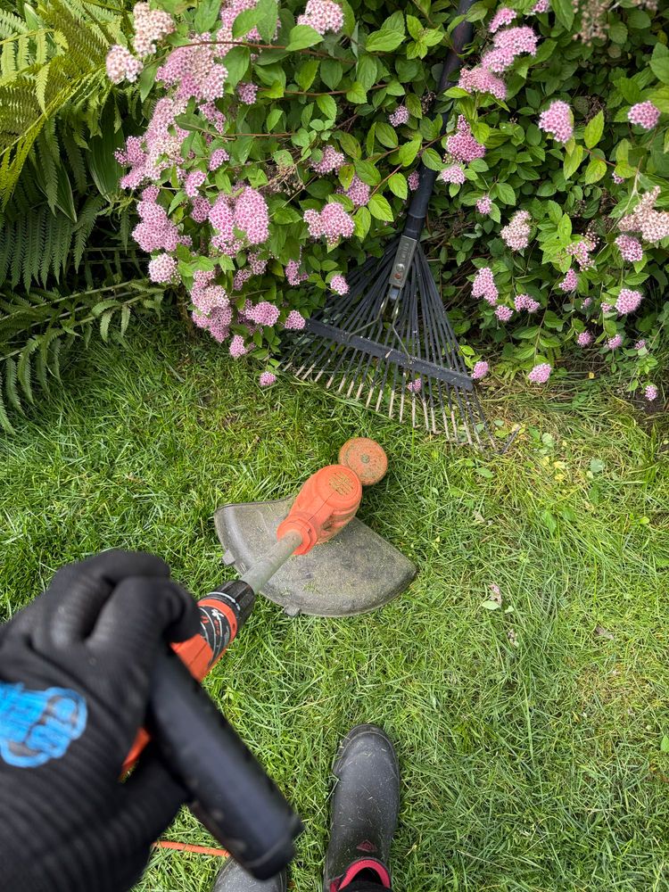 Photo of a person doing yard work 