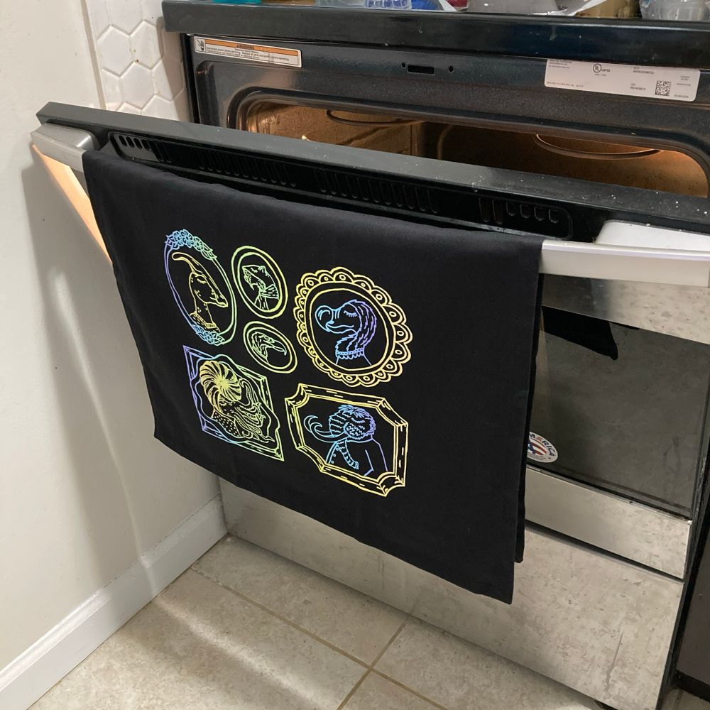 the same towel hanging on my oven door