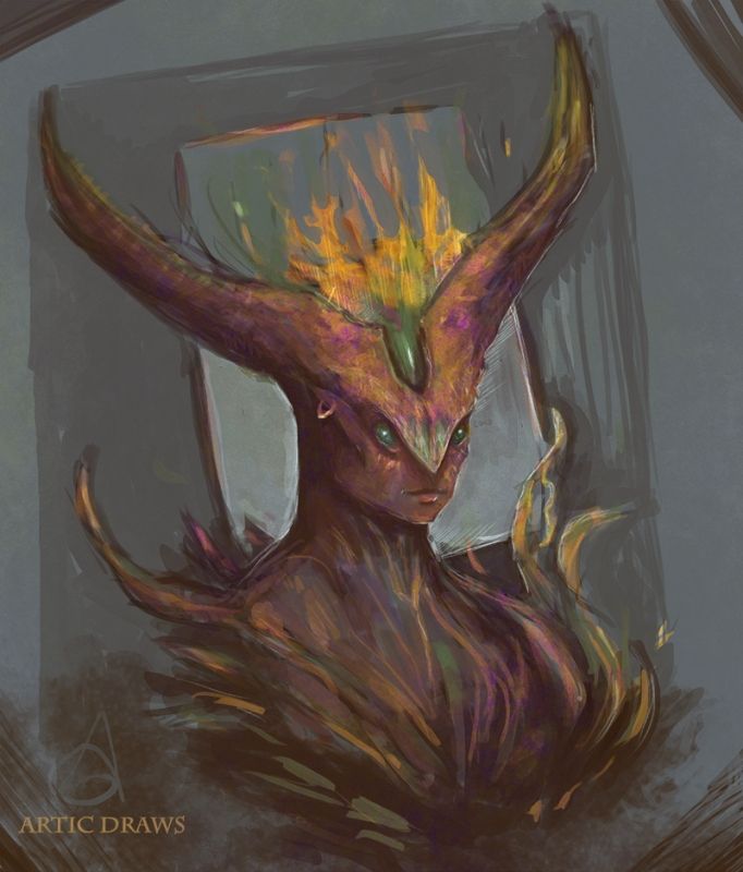 Demon artwork inspired by inktober and Halloween.